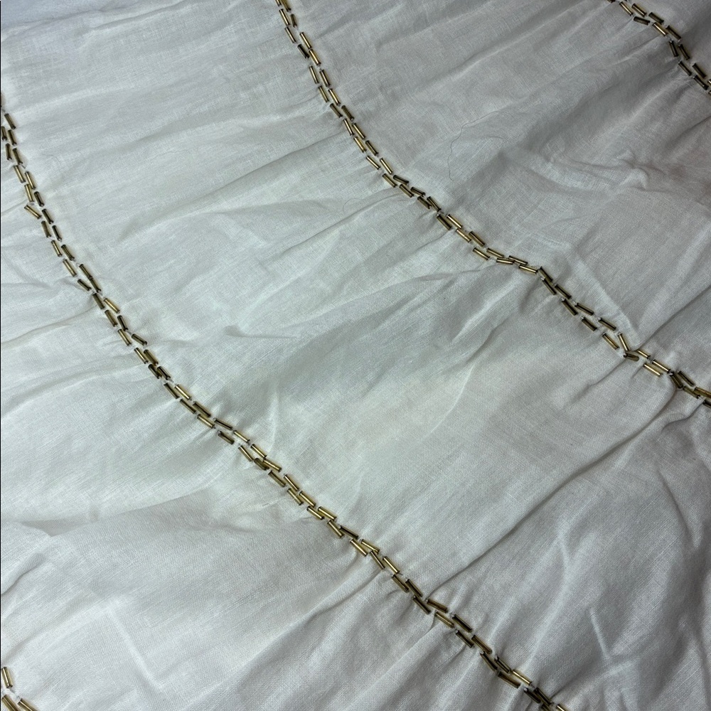 SOLD Bianca Nygard Beautiful Cream Maxi Skirt with Beads Size 8 - Picture 8 of 13